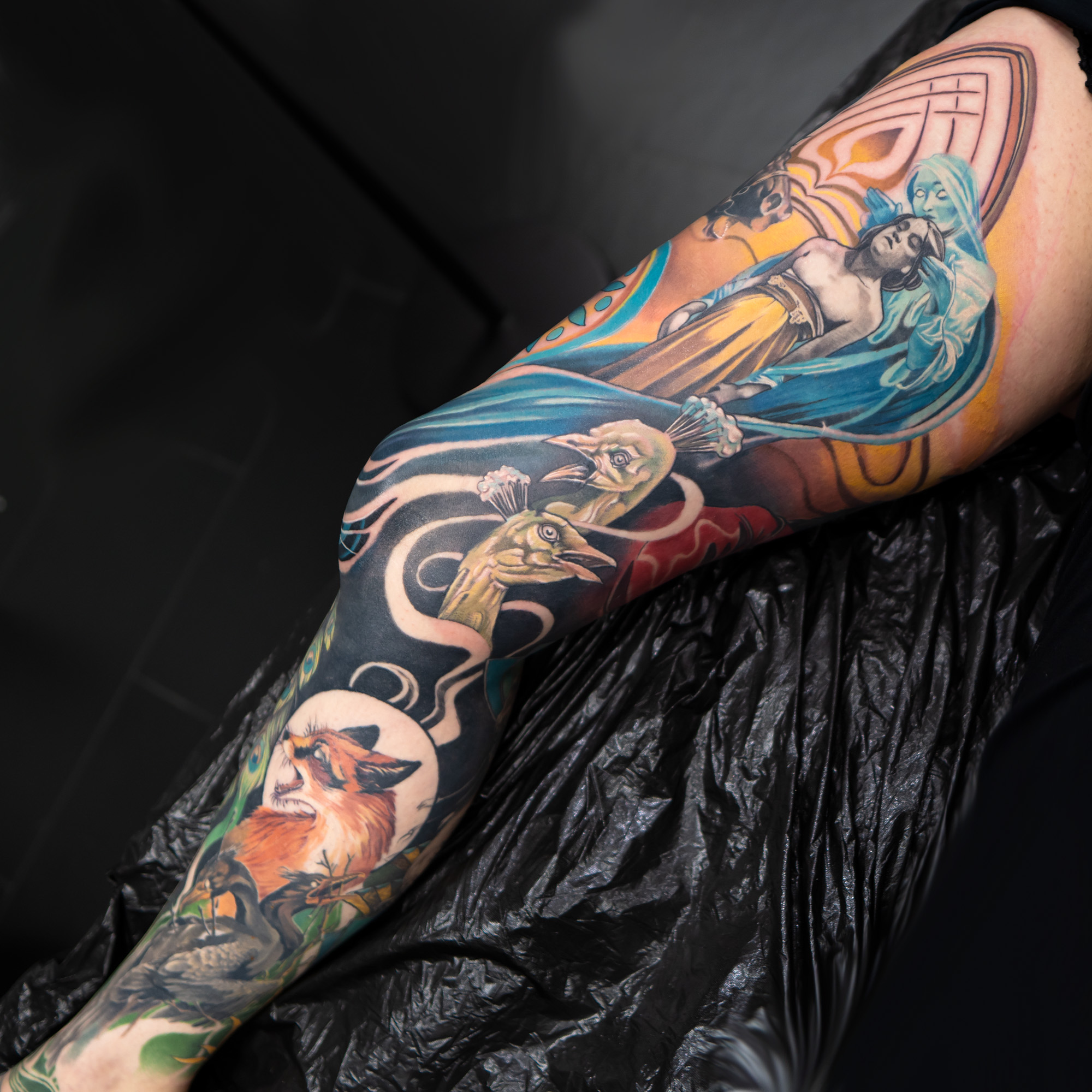 Pietà & Peacocks — Leg Sleeve